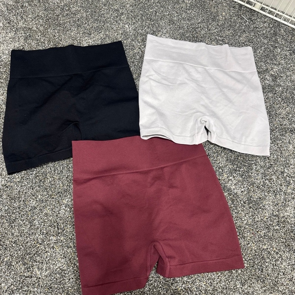 Women's Athletic Shorts - Black, Gray, and Burgundy